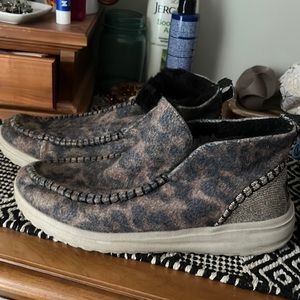 Cheetah fuzzy high top hey dudes